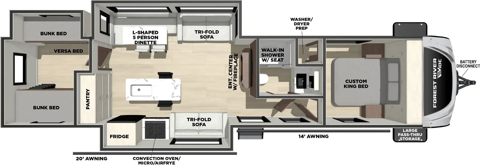 Vibe 3400BH Floorplan